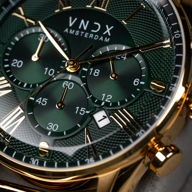 The Chief Gold Leather Green