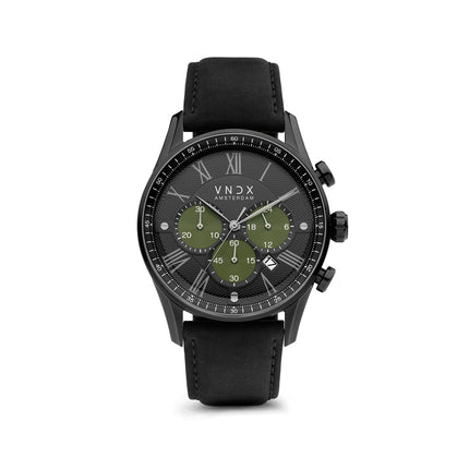 The Chief Green Leather Black