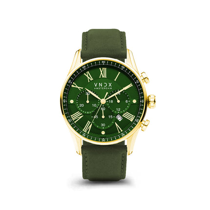 The Chief Gold Leather Green