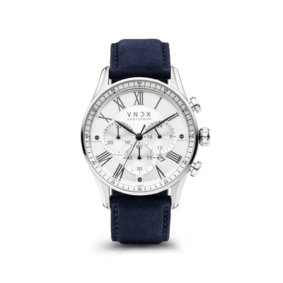 The Boss White dial Blue leather strap