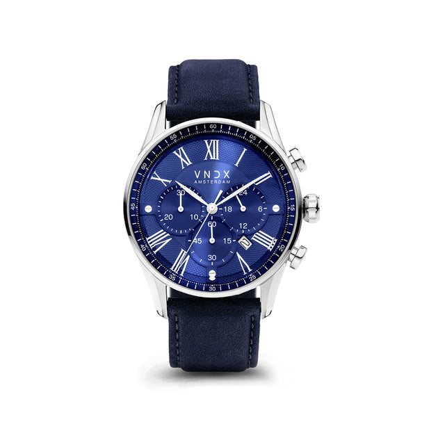 The Boss Blue dial Blue leather strap
