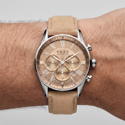 Zilveren heren horloge maatindicatie