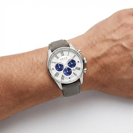 The Chief Two-Tone Blue Leather Gray