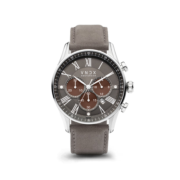 The Boss Two-Tone dial Gray leather strap