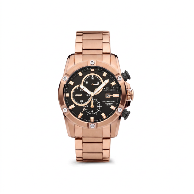 Rosé gouden heren horloge