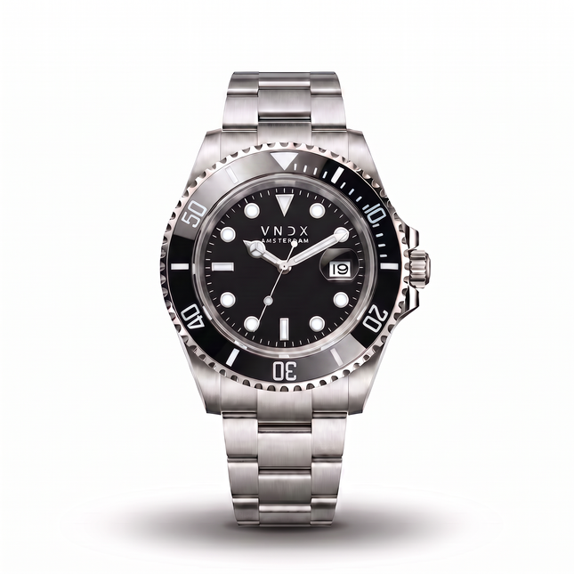 Zilveren heren horloge 