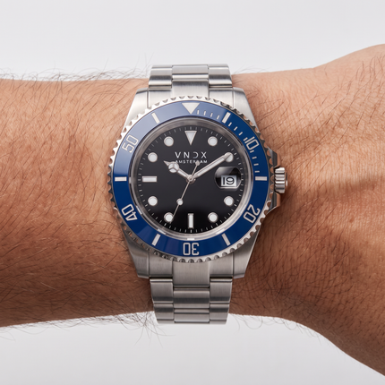Zilveren heren horloge maatindicatie