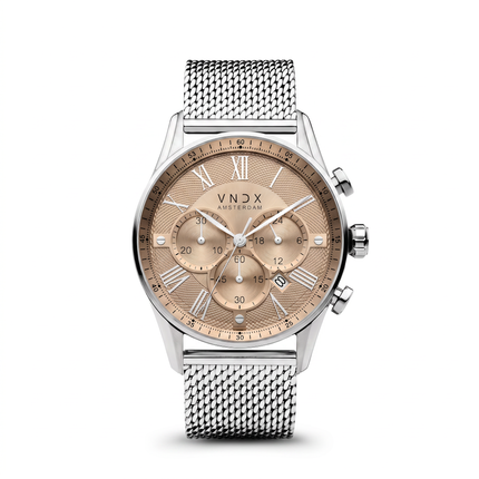 Zilveren heren horloge 