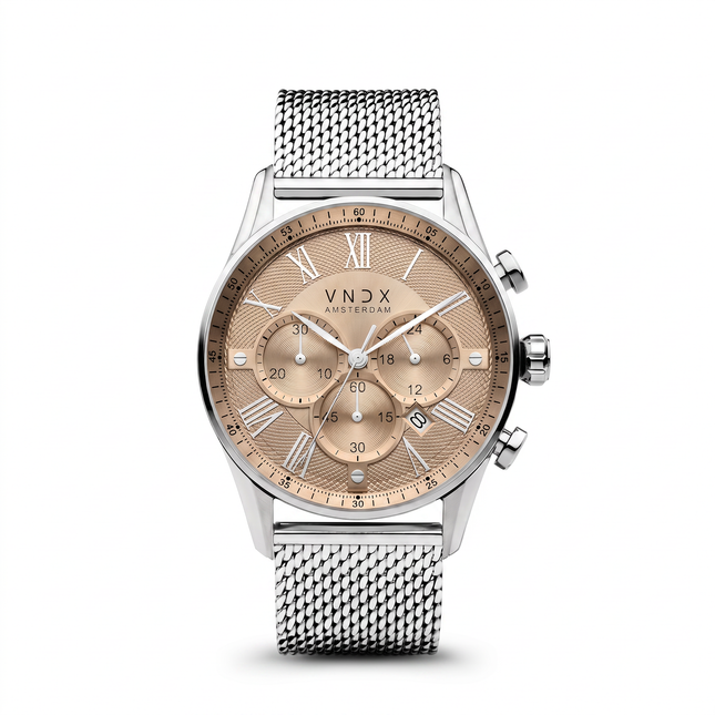 Zilveren heren horloge 