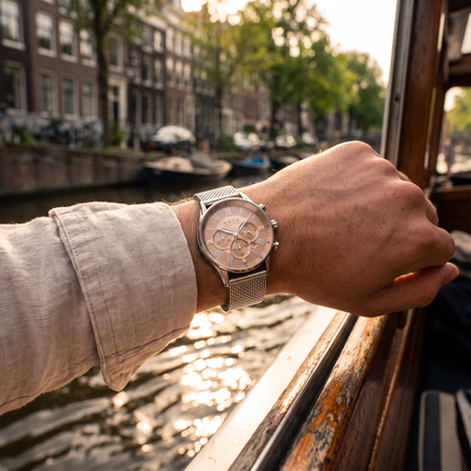 Zilveren heren horloge sfeerbeeld