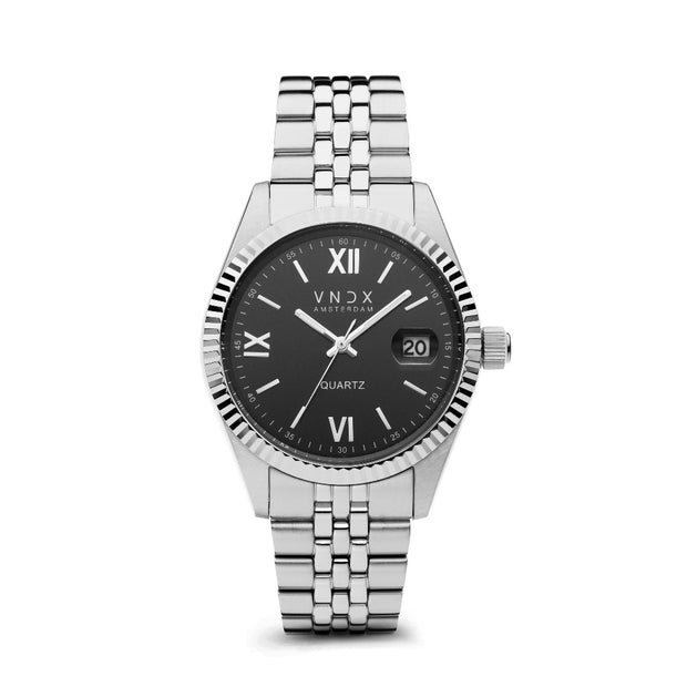 Vooraanzicht | Dames horloge kopen | Dare Devil XL Zilver Zwart