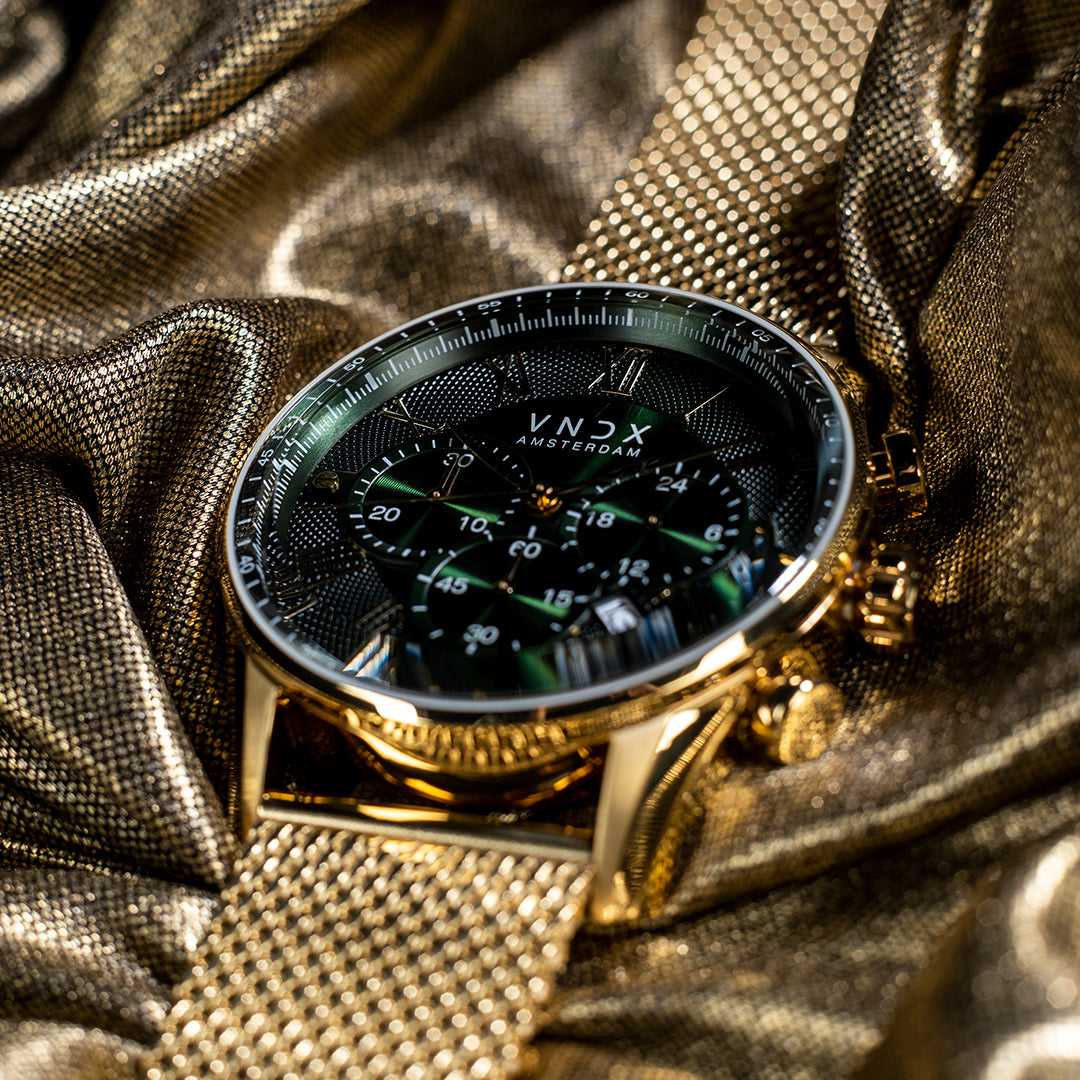 Gouden Horloges Heren The Chief Goud Groen